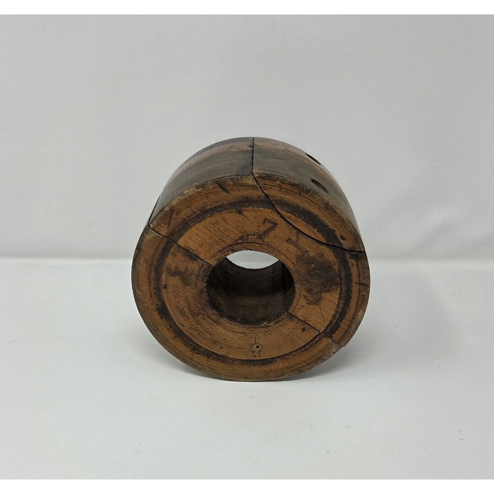 Antique Wooden Line Shaft Flat Belt Pulley Wheel Industrial Factory Machine